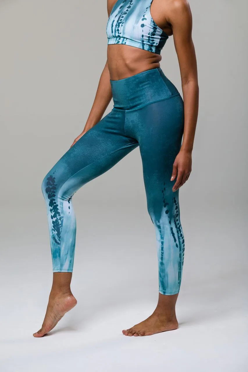 ONZIE // HIGH RISE MIDI LEGGING - OCEAN DIP DYE