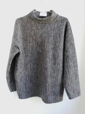 Oversized Funnel Neck Sweater - Grey