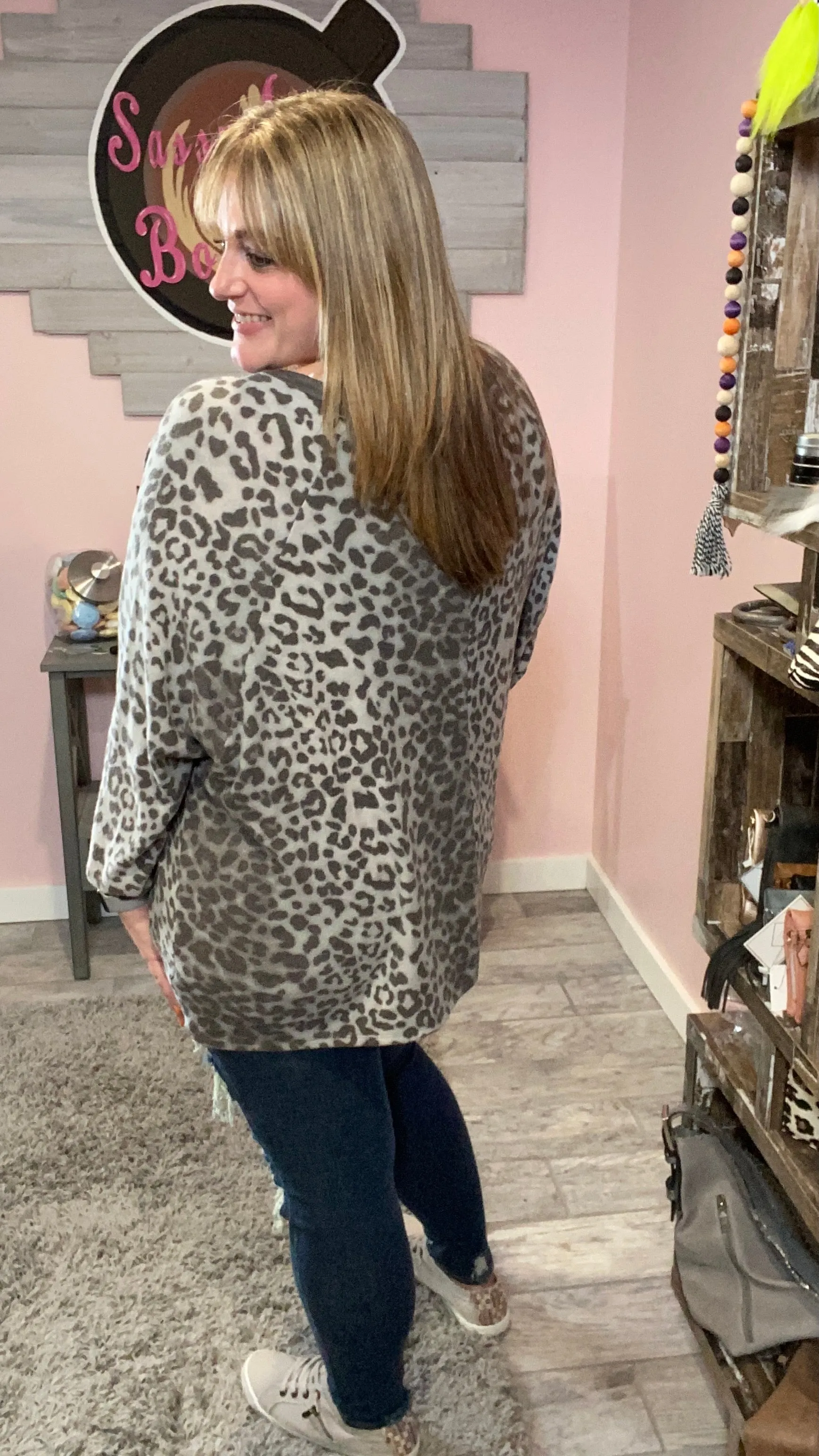 Oversized Snow Leopard Sweater