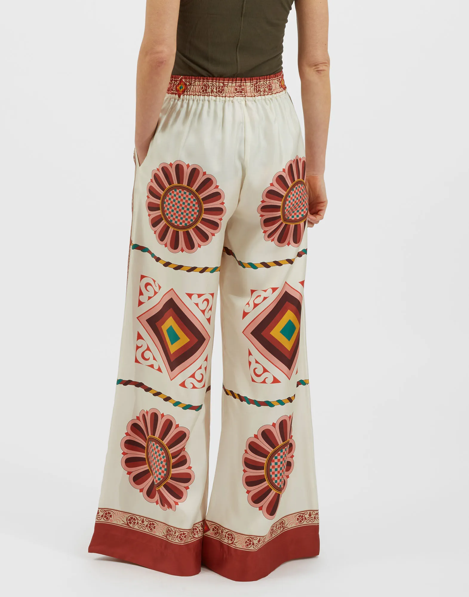 Palazzo Pants in Macro Tiles Placée for Women | La DoubleJ