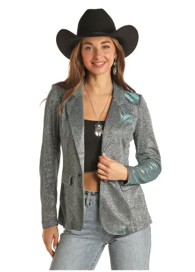 Panhandle Slim Womens Teal Iridescent Blazer