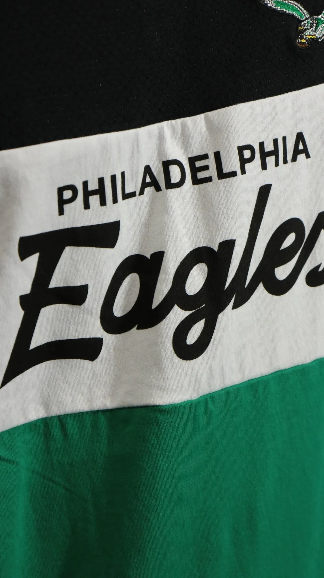 Philadelphia Eagles Retro NFL Eagles Script | Black/White/Kelly Cotton Tank