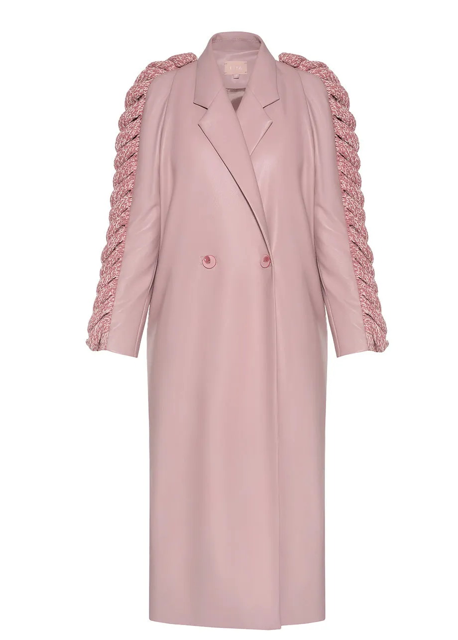 PINK KNITTED SLEEVES TRENCH