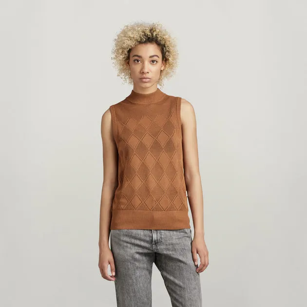 Pointelle Mock Knitted Sweater