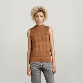 Pointelle Mock Knitted Sweater