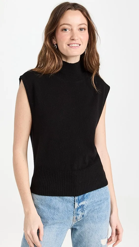 Reformation   Arco Cashmere Sleeveless Turtleneck Sweater 