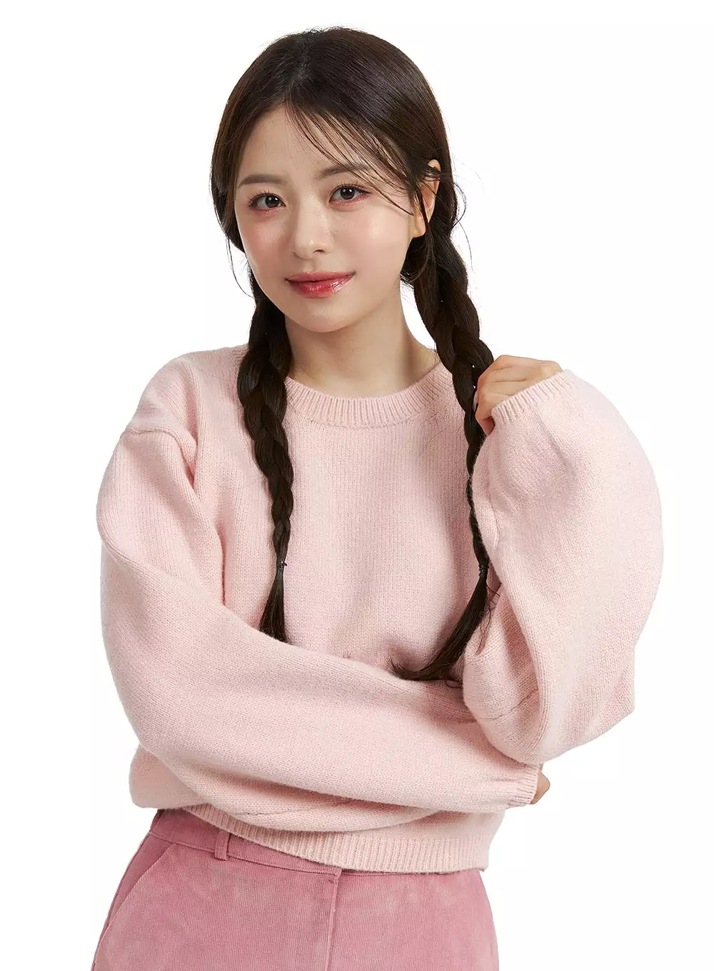 Round Neck Knitted Long Sleeve Sweater OJ415