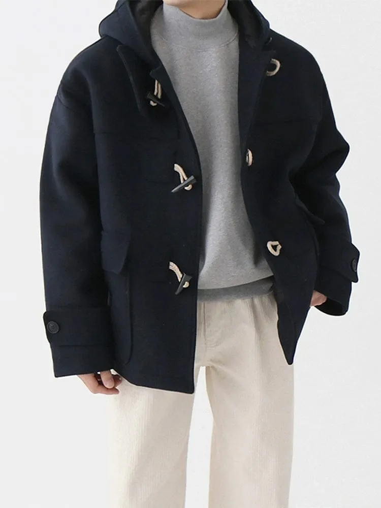 RT No. 10330 WOOLEN DUFFLE HOODED COAT