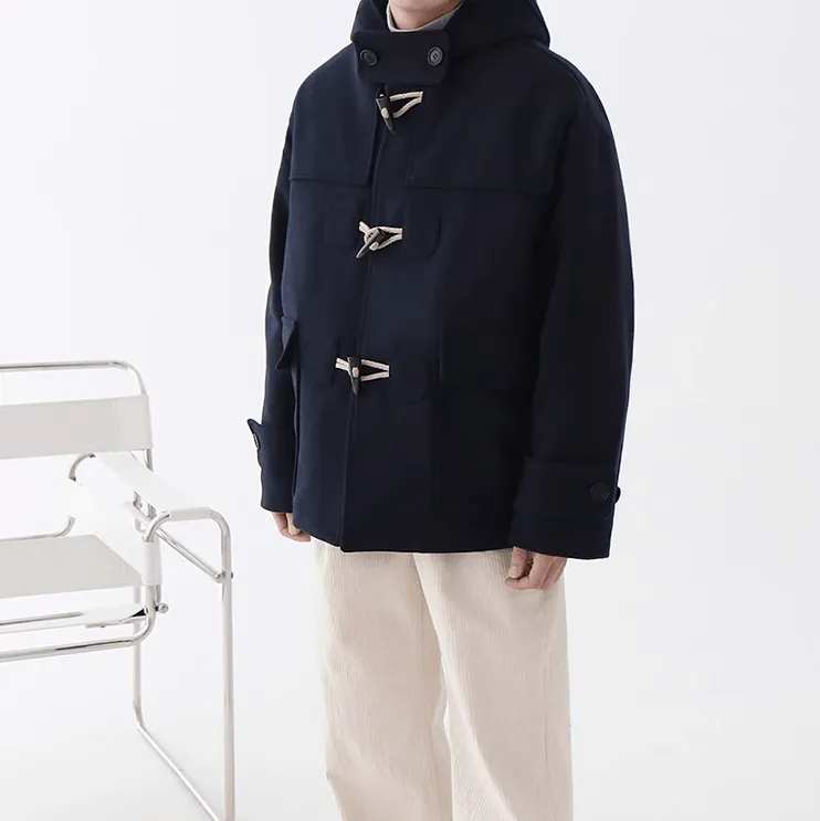 RT No. 10330 WOOLEN DUFFLE HOODED COAT