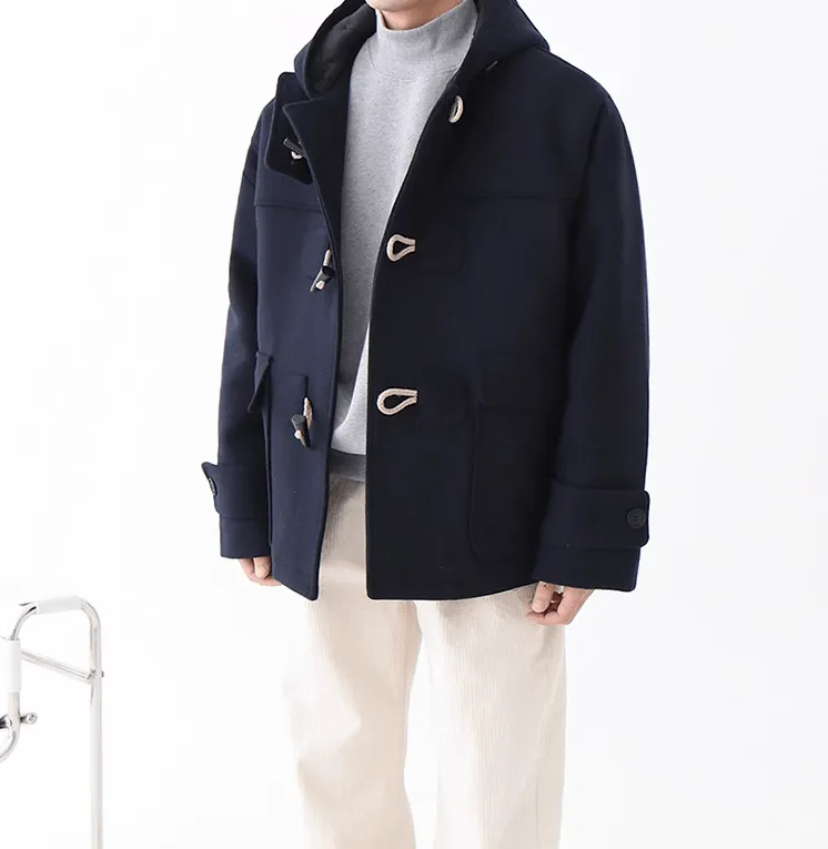 RT No. 10330 WOOLEN DUFFLE HOODED COAT