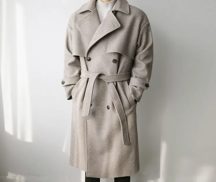 RT No. 3411 WOOLEN COLLAR BELT COAT JK