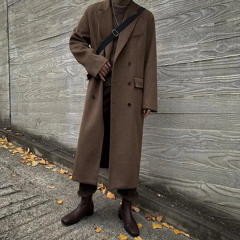 RT No. 6156 BROWN WOOLEN TRENCH COAT