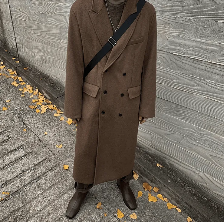 RT No. 6156 BROWN WOOLEN TRENCH COAT