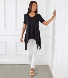 Short Sleeve Fringe Top