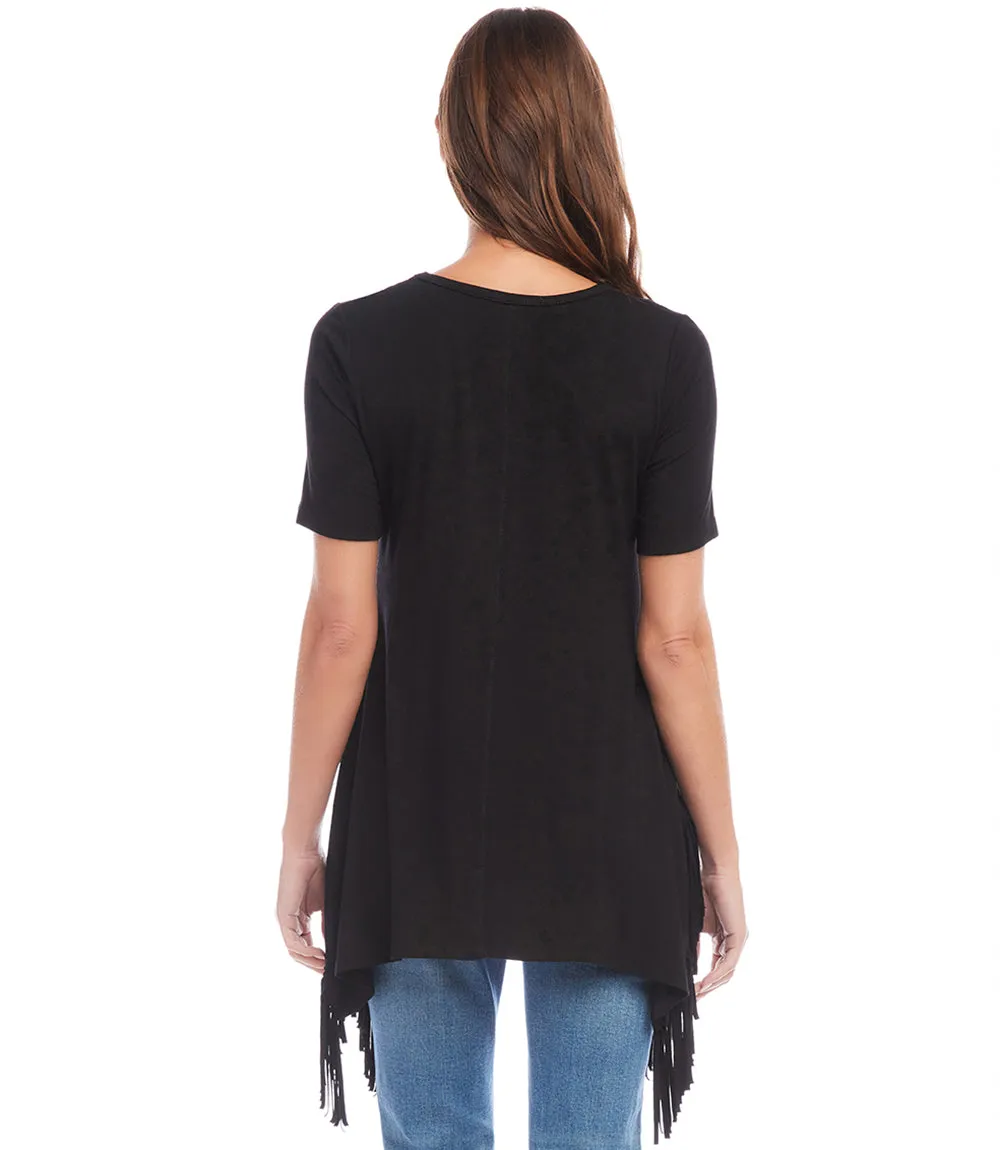 Short Sleeve Fringe Top