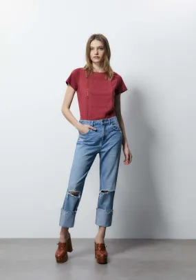 Short Sleeve Top - Red