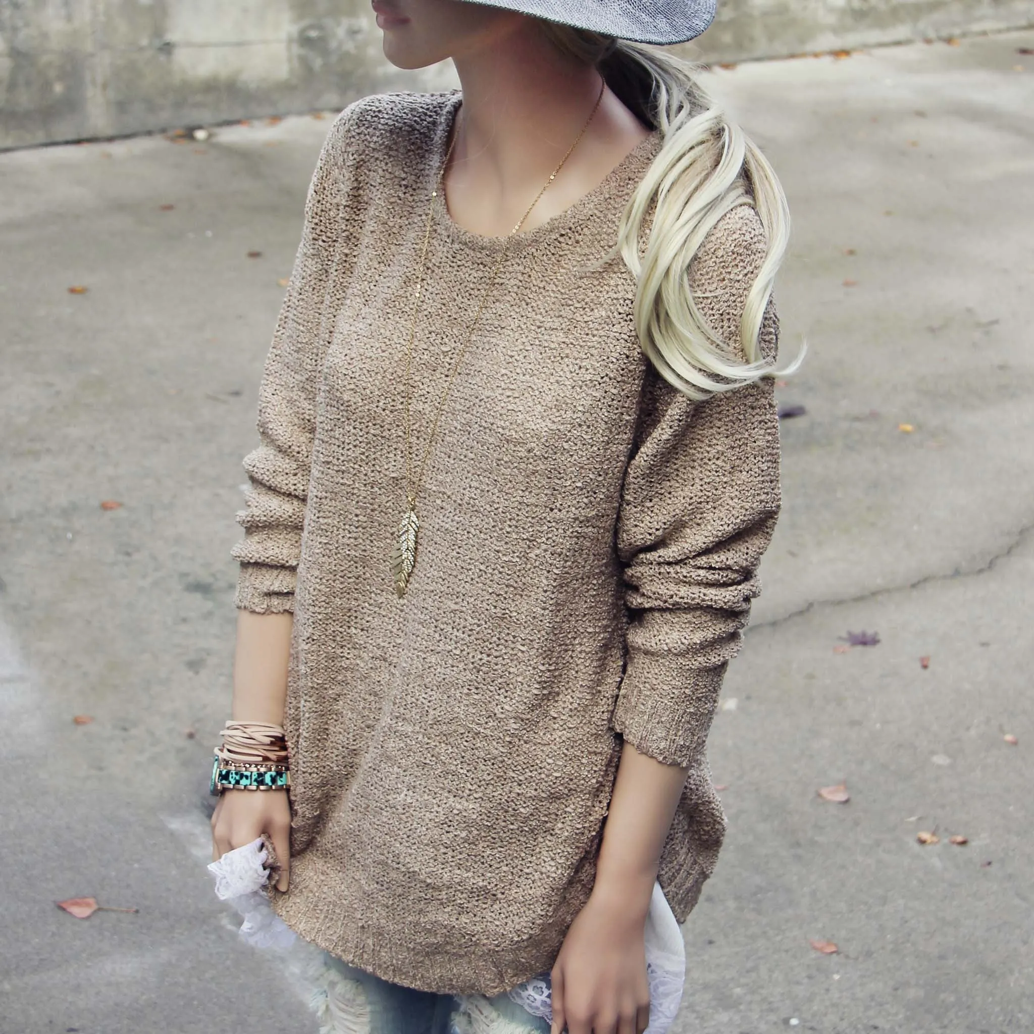 Sky Oak Sweater in Taupe