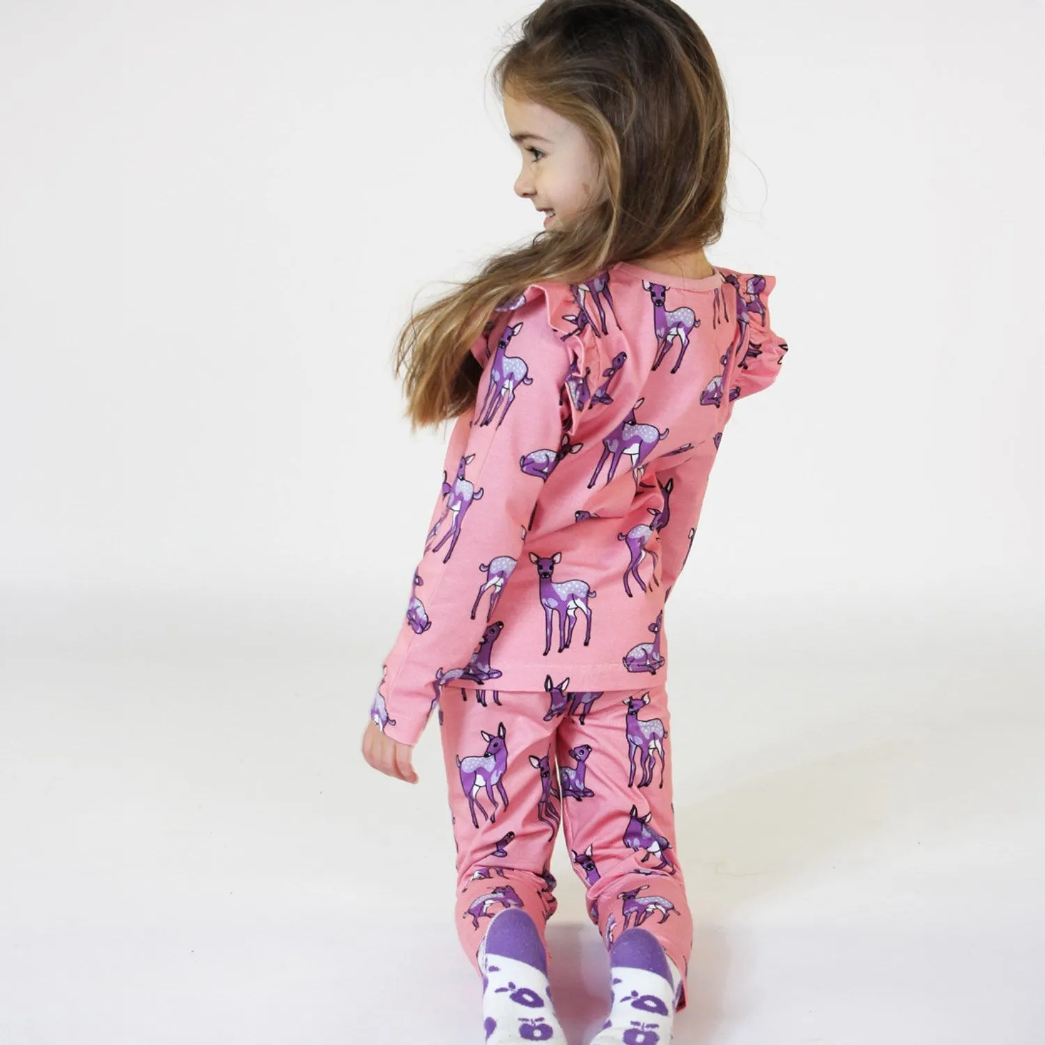 Smfolk Bridal Rose Leggings for Kids with Deer