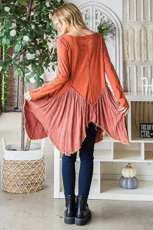 The Prefect Layering Tunic w/ Uneven Hem