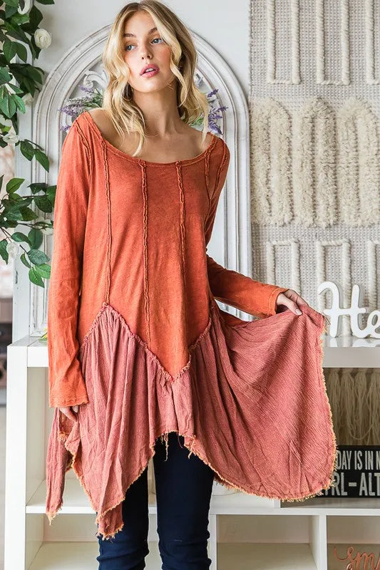 The Prefect Layering Tunic w/ Uneven Hem