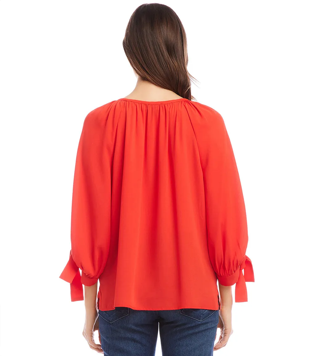 Tie Sleeve Peasant Top