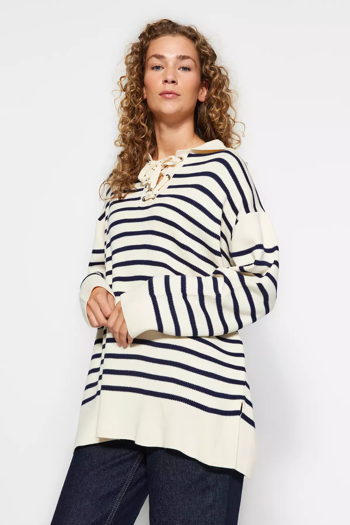 Trendyol Striped Knitted Sweater