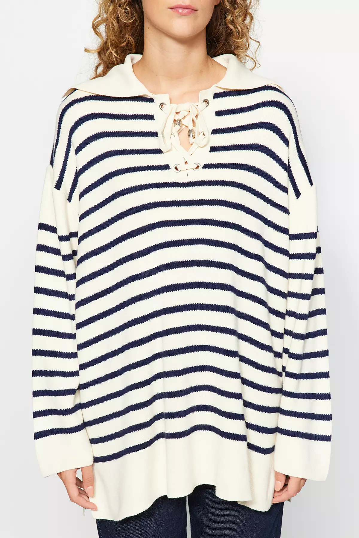 Trendyol Striped Knitted Sweater