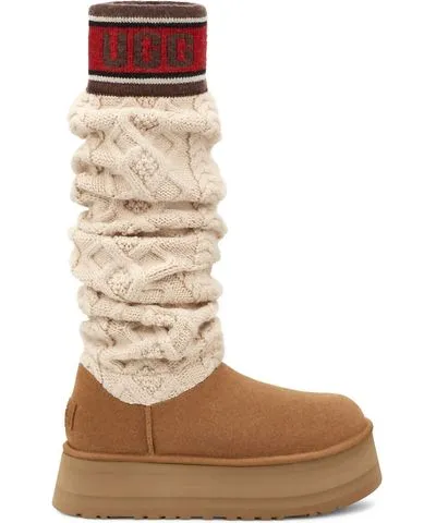 Ugg Women's Classic Sweater Letter Tall Boot In Chestnut