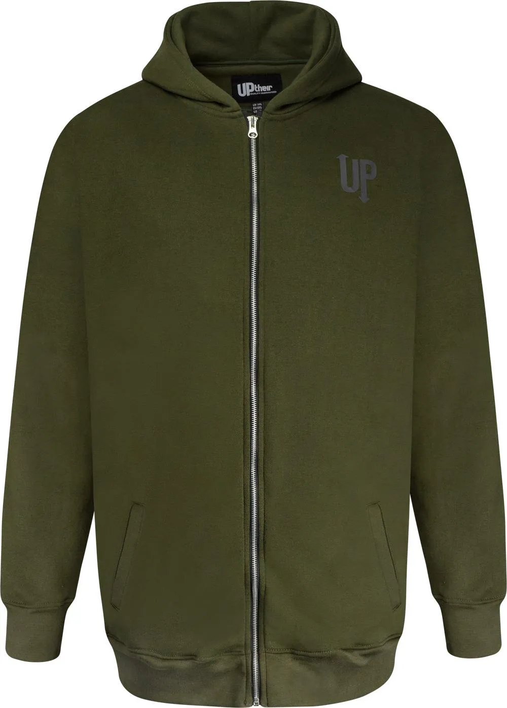 Uptheir Acklam Branded Zip Through Hoody - Chive