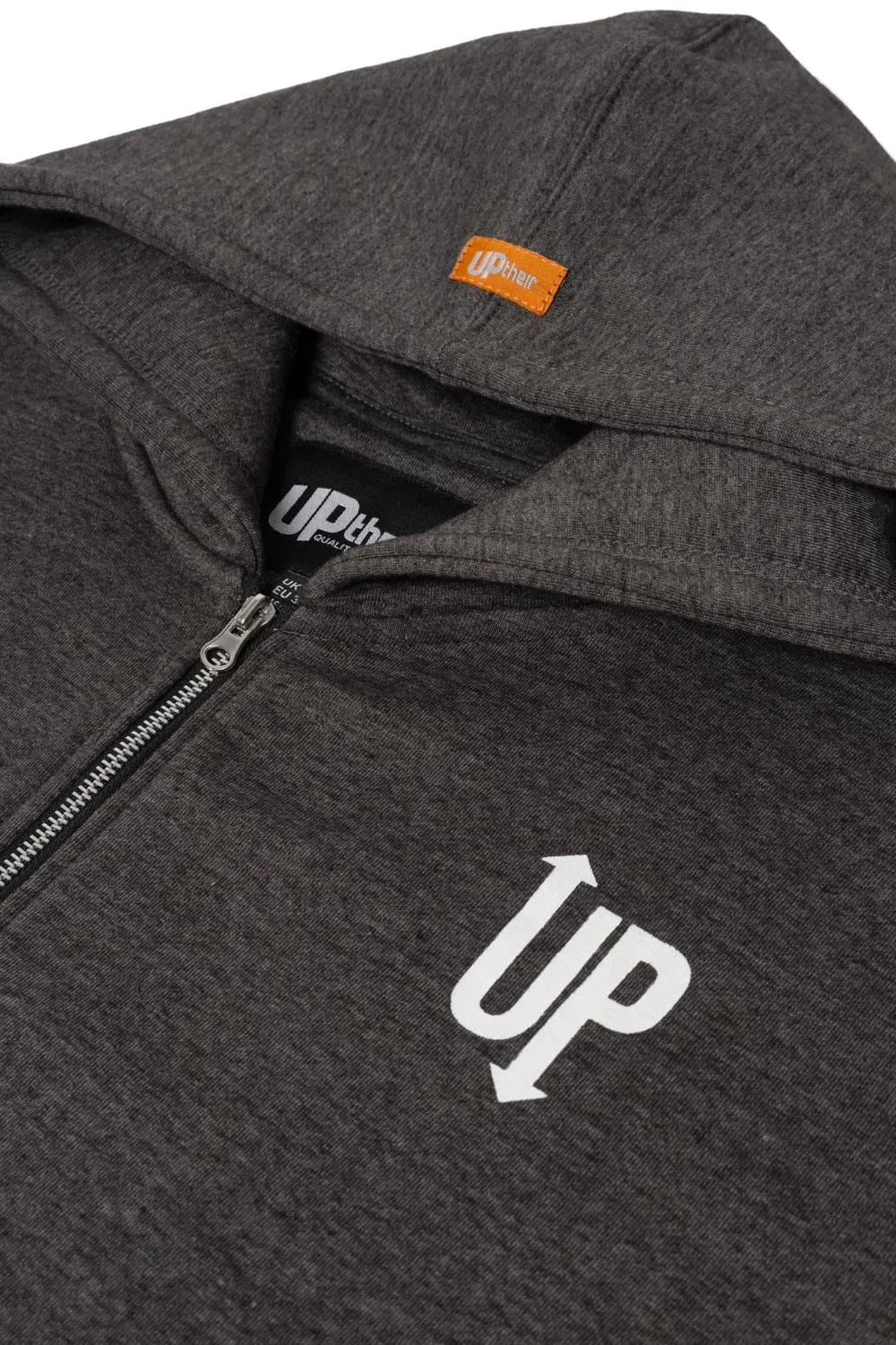 Uptheir Acklam Branded Zip Through Hoody - Iron Gate