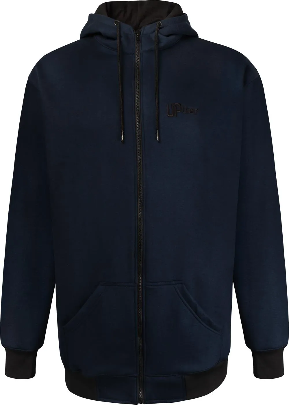 Uptheir Fowey Zip Through Contrast Trim Hoody - Navy