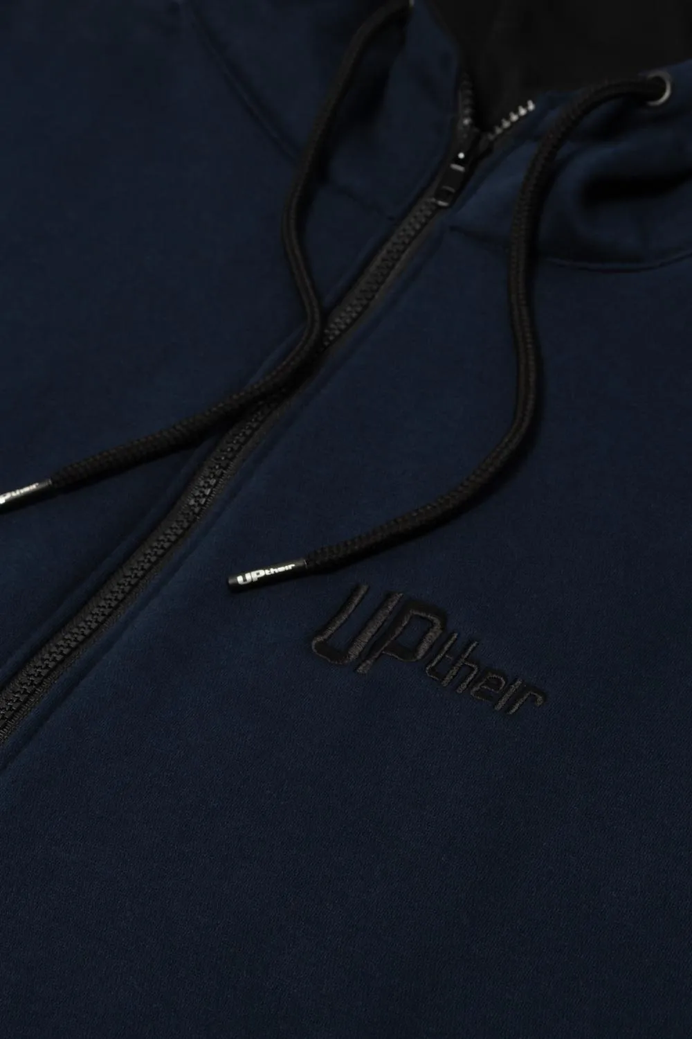 Uptheir Fowey Zip Through Contrast Trim Hoody - Navy