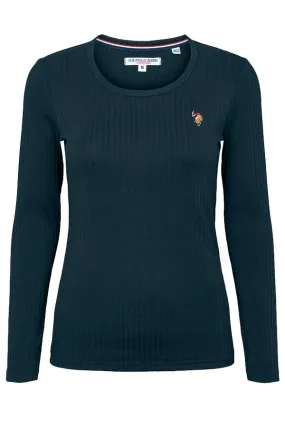 U.S. POLO ASSN. Women L/S T-shirt Carlotta Navy