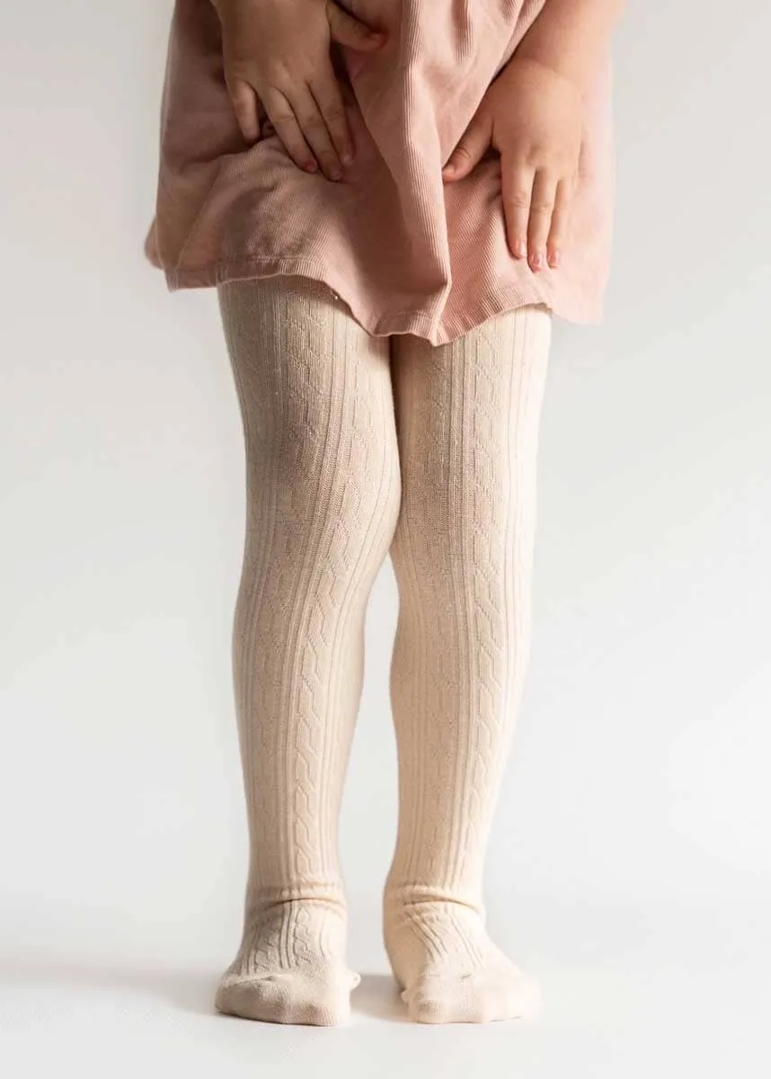 Vanilla Cable Knit Tights