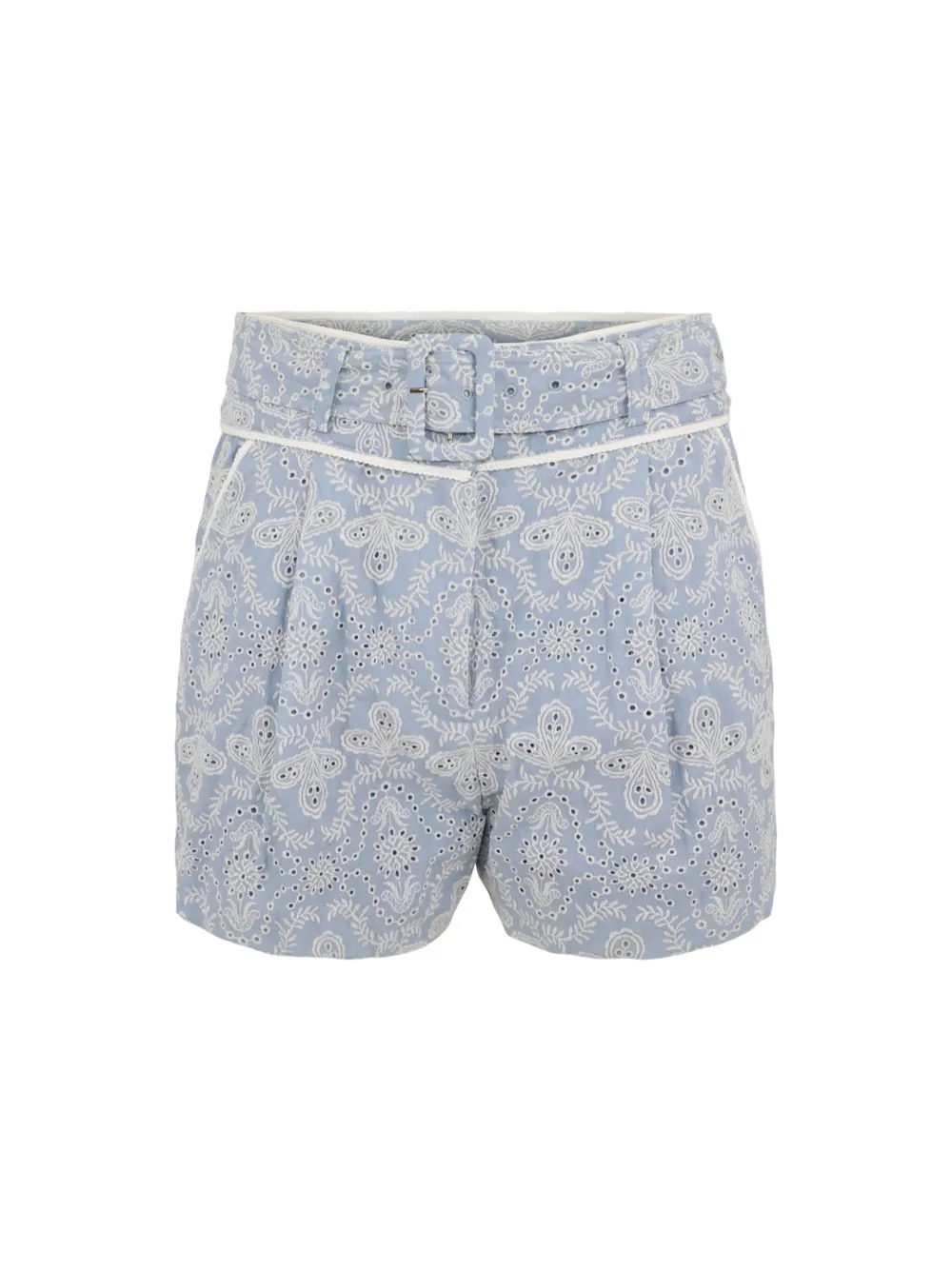 Veronica Beard Hobbes Short in Blue/Ecru