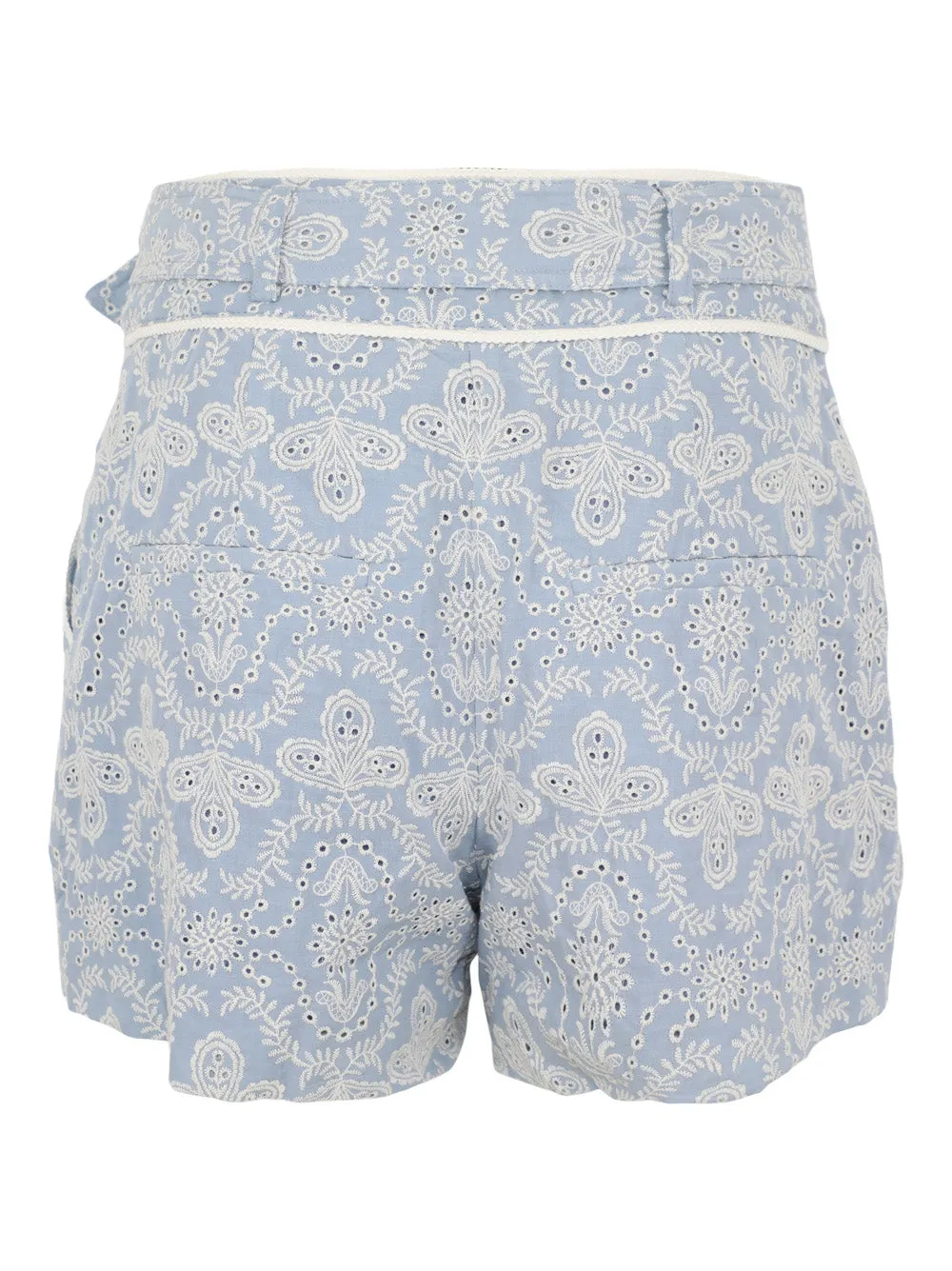 Veronica Beard Hobbes Short in Blue/Ecru