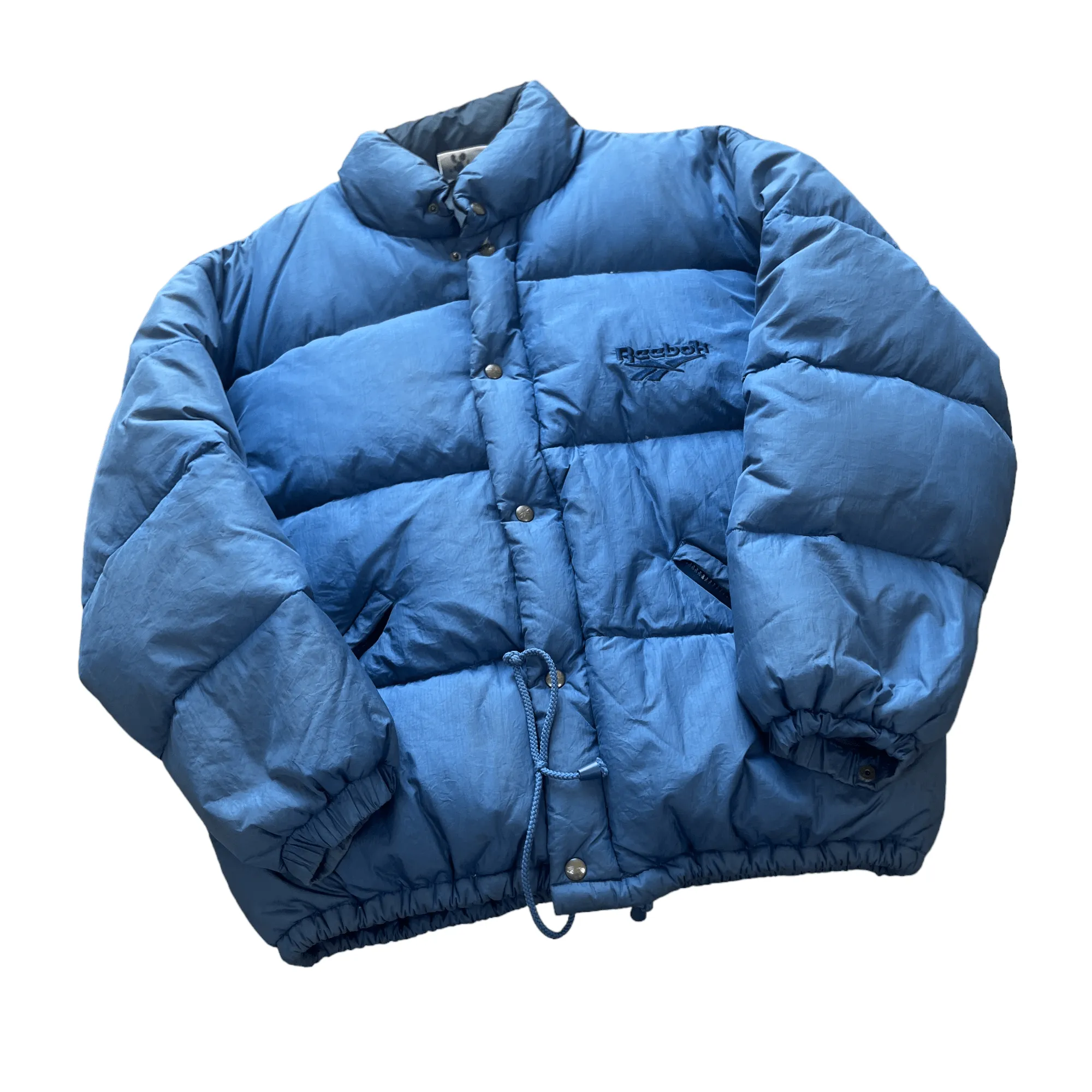 Vintage 90s Blue Reebok Puffer Coat - Large