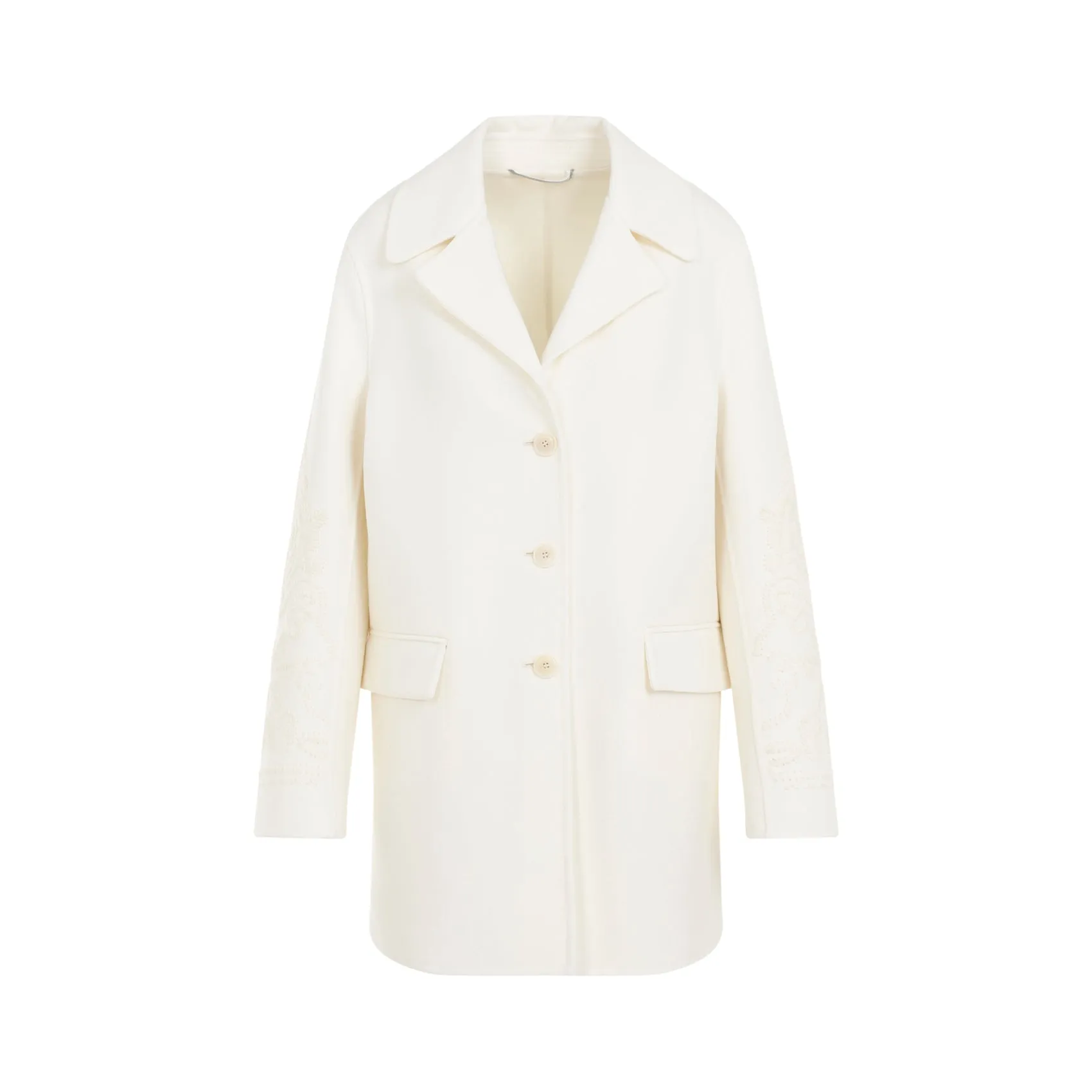 White Virgin Wool Coat