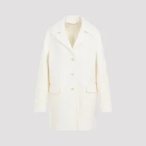 White Virgin Wool Coat