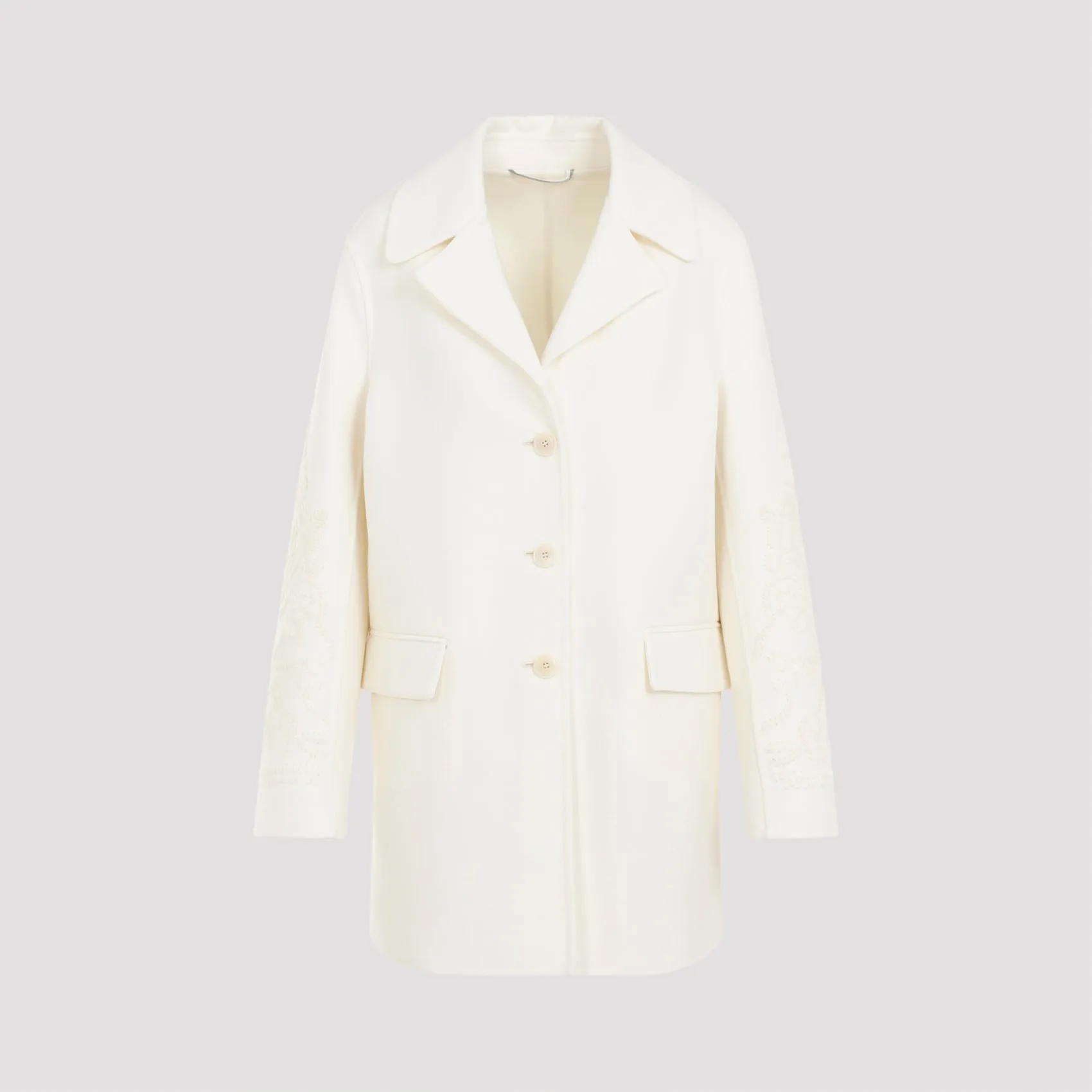 White Virgin Wool Coat