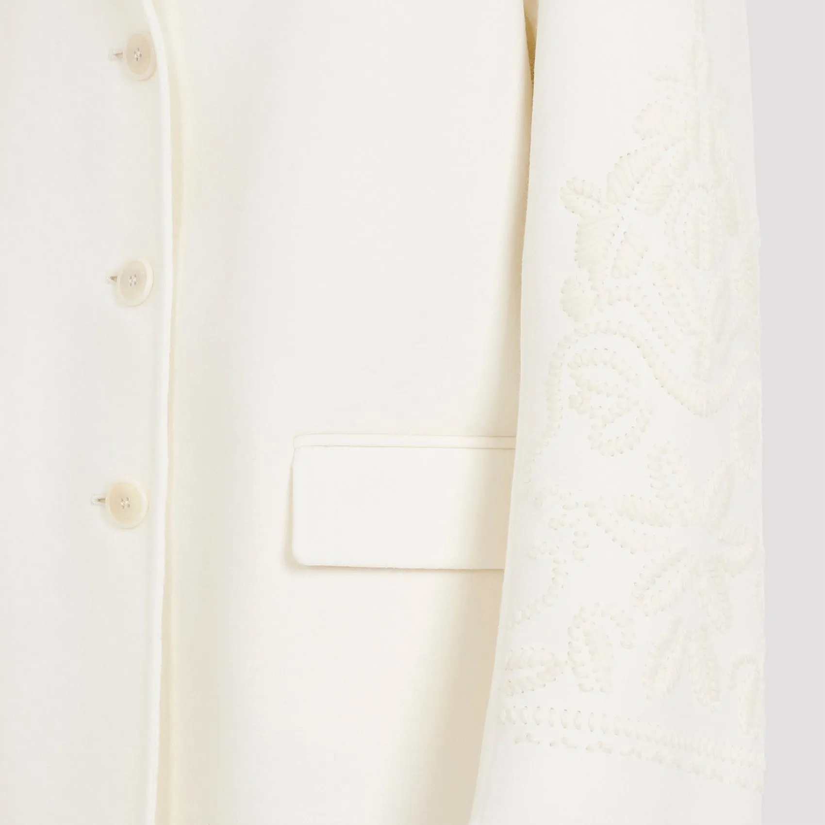 White Virgin Wool Coat