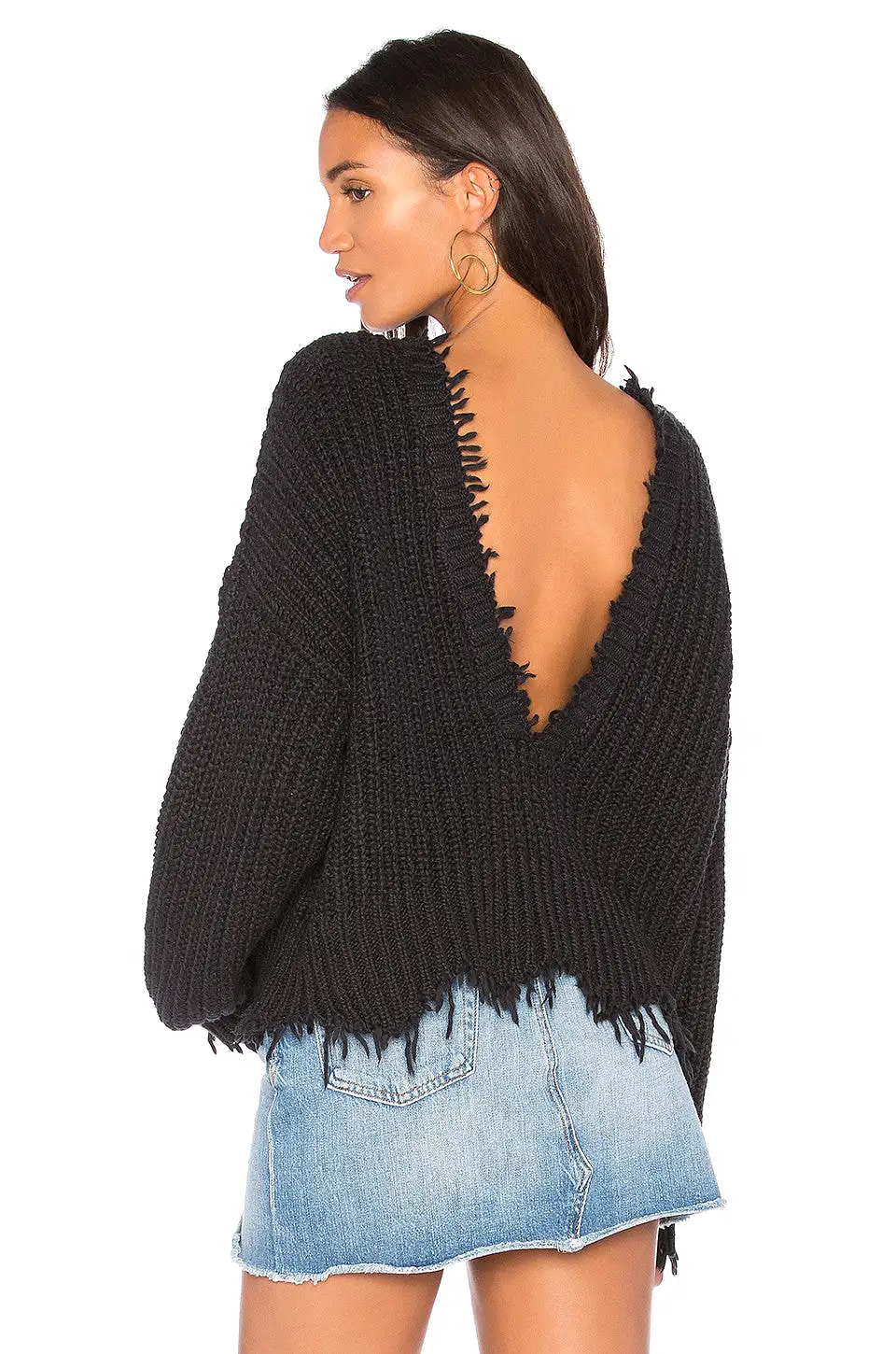 Wildfox Palmetto Fringe Sweater Black