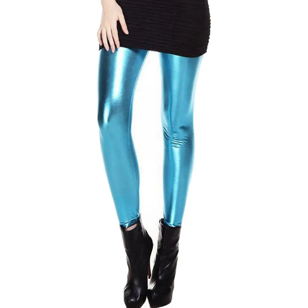 Women clothing skinny PU leather pencil Leggings slim faux Leather Pants trousers SM6