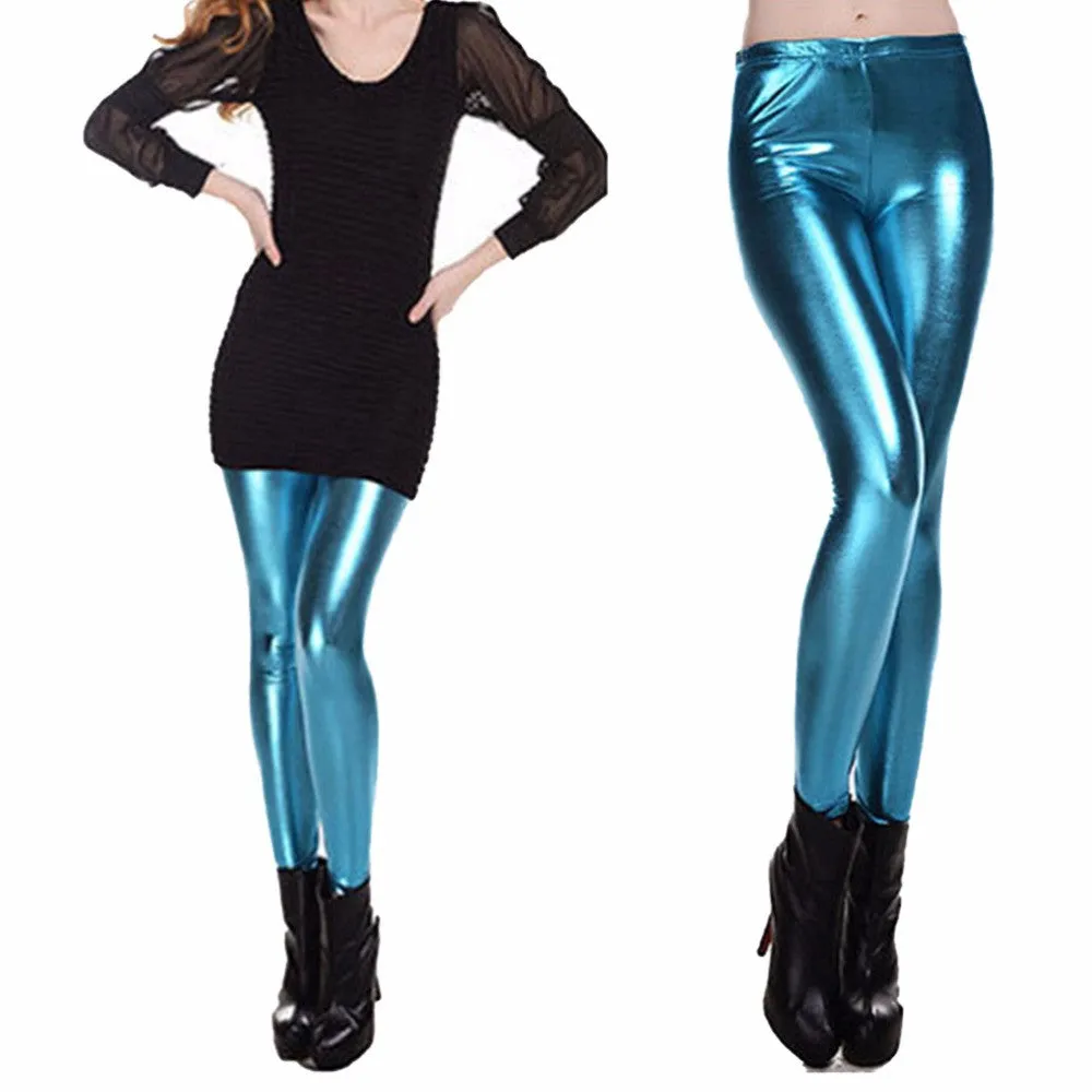 Women clothing skinny PU leather pencil Leggings slim faux Leather Pants trousers SM6