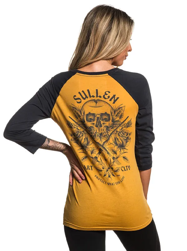 Women's Deathless Raglan (Mustard/Grey)