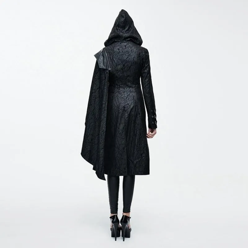 Women's Goth Hooded Princess Coat With  Pelisse