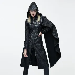 Women's Goth Hooded Princess Coat With  Pelisse