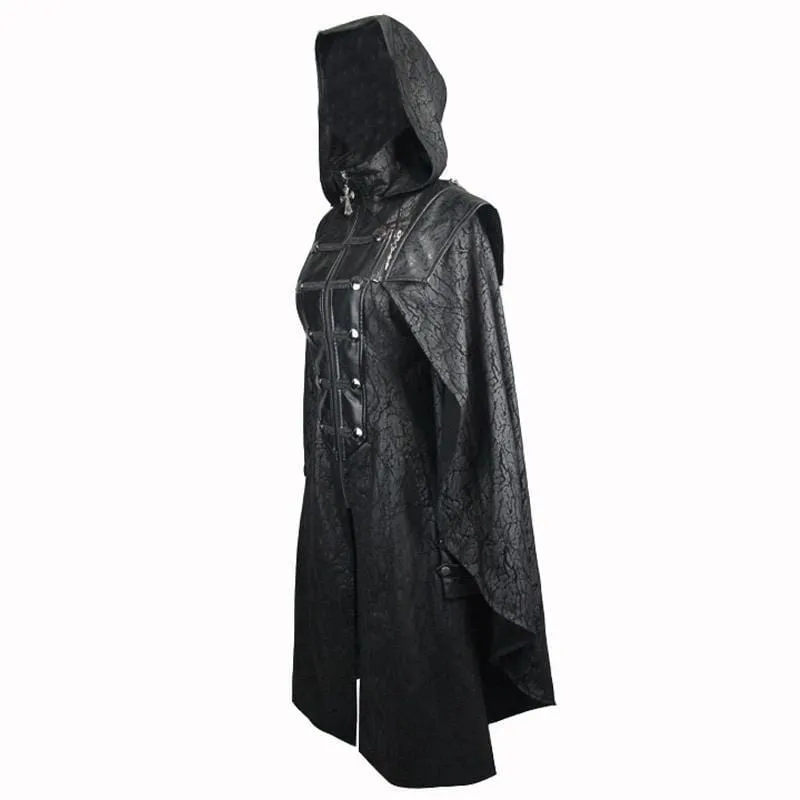 Women's Goth Hooded Princess Coat With  Pelisse