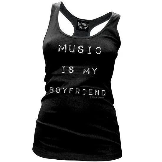 Women's Music is My Boyfriend Racerback Tank