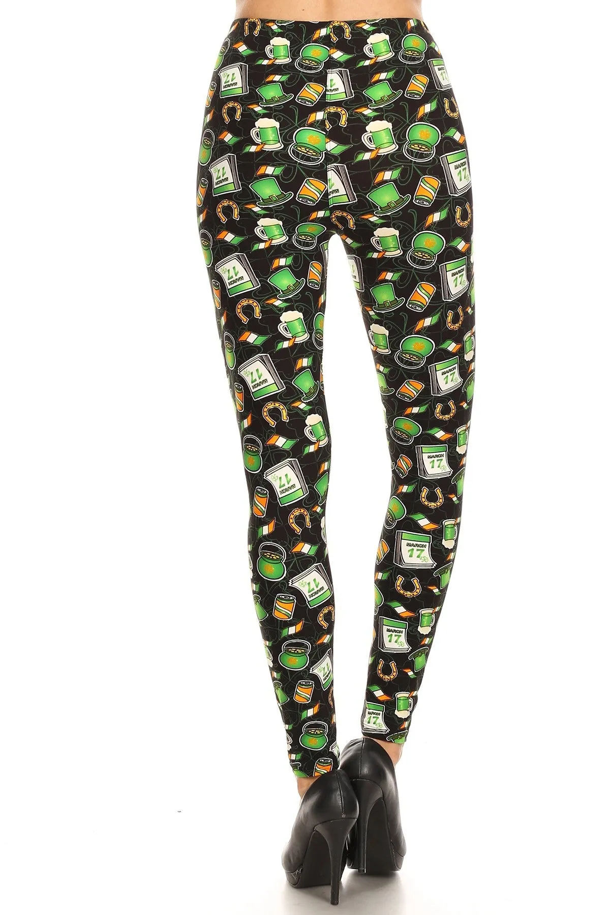 Women's Regular Saint Patrick's Day Theme Pattern Printed Leggings